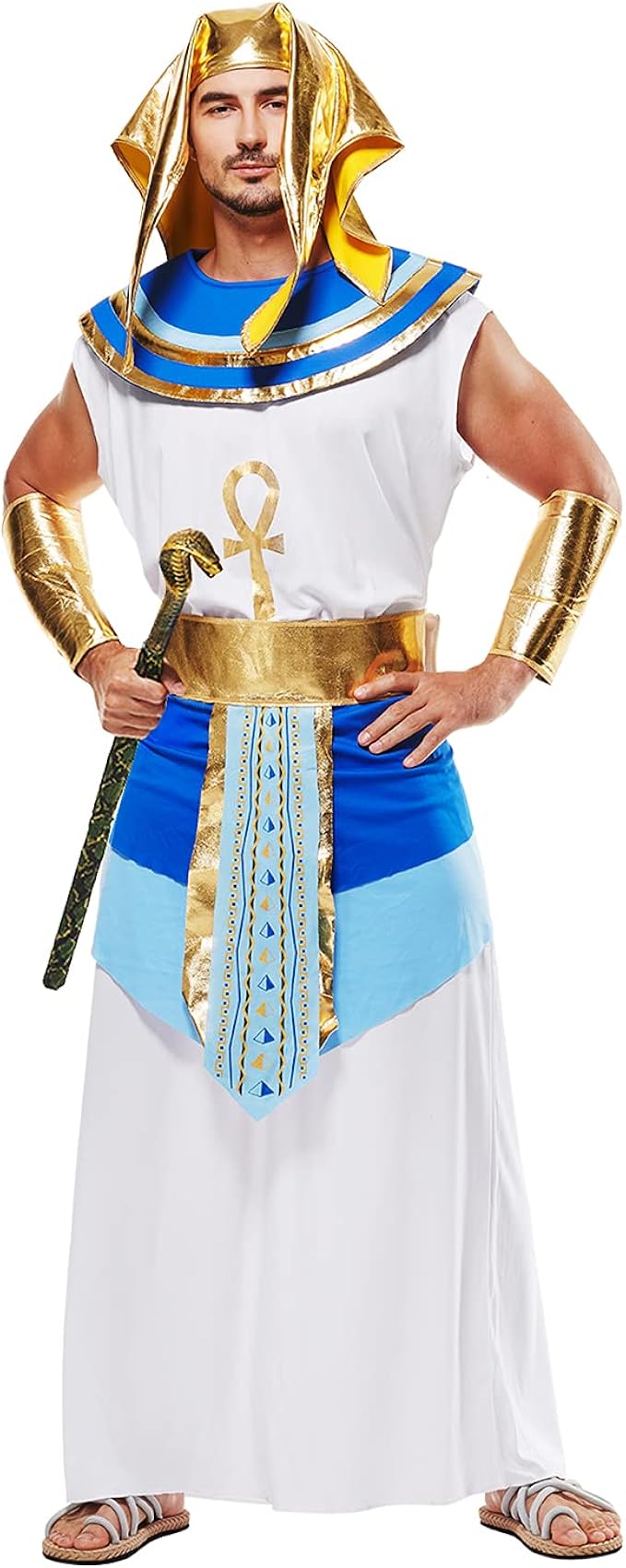 eraspooky 男士埃及法老服装万圣节古埃及皇帝服装